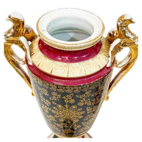 PAREJA DE JARRONES  PORCELANA AUSTRÍACA PRIMER CUARTO S. XX