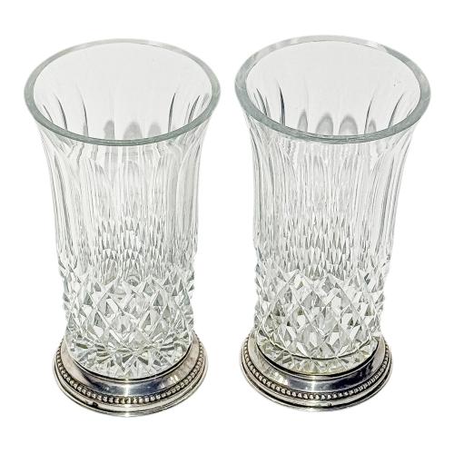 PAREJA DE JARRONCITOS EN CRISTAL DE MEDIADOS DEL SIGLO XX