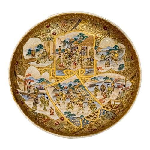 PLATO EN CERÁMICA SATSUMA JAPONESA FINALES SIGLO XIX