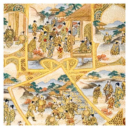 PLATO EN CERÁMICA SATSUMA JAPONESA FINALES SIGLO XIX
