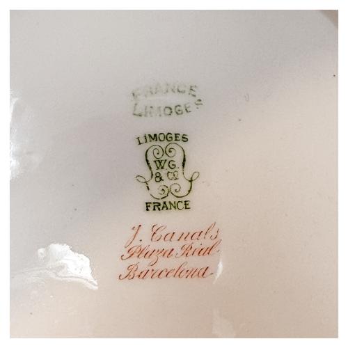 GRAN TAZA Y PLATO EN PORCELANA DEL PRIMER TERCIO DEL  XX
