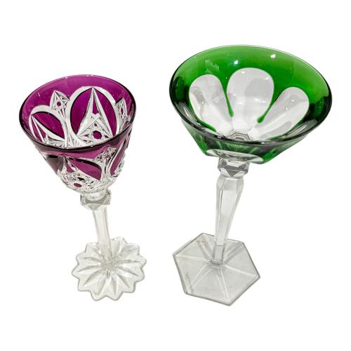 PAREJA DE COPAS DE CRISTAL MEDIADOS SIGLO XX