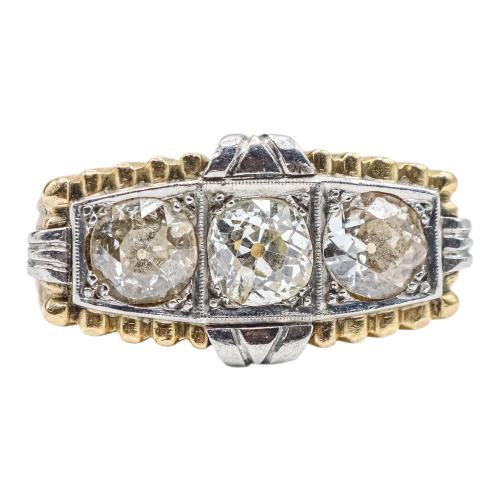SORTIJA TRESILLO CON DIAMANTES DE LOS AÑOS 30-40