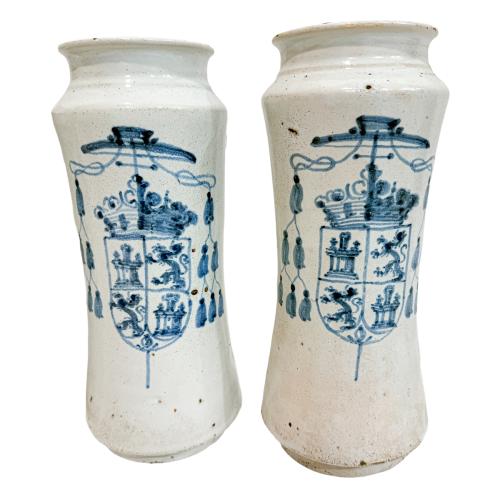 CUATRO TARROS DE FARMACIA  DE TALAVERA DEL SIGLO XVIII