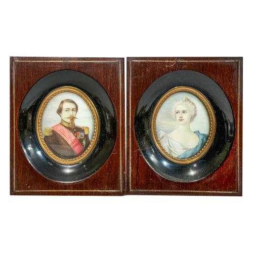 PAREJA DE MINIATURAS DEL SIGLO XIX