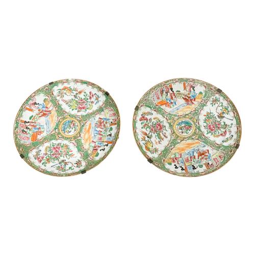 PAREJA DE PLATOS FAMÍLIA ROSA PRINCIPIOS DEL S.XX