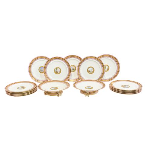 CONJUNTO DE PIEZAS DE VAJILLA MINTON FINALES DEL SIGLO XIX