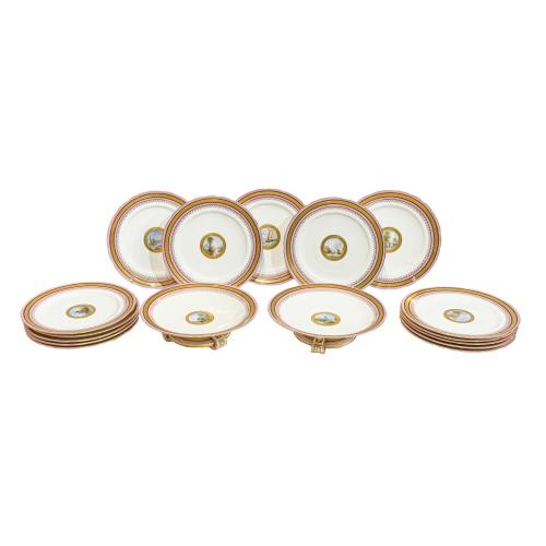 CONJUNTO DE PIEZAS DE VAJILLA MINTON FINALES DEL SIGLO XIX