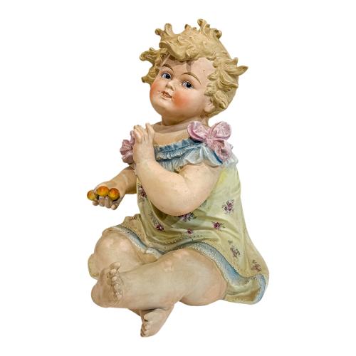 GRAN FIGURA DE BEBÉ EN BISCUIT DEL PRIMER TERCIO DEL S.XX