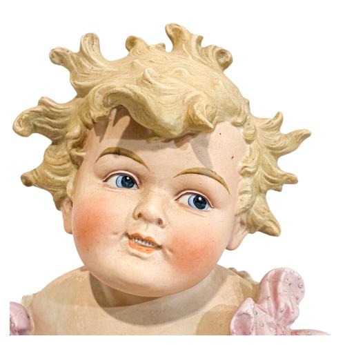 GRAN FIGURA DE BEBÉ EN BISCUIT DEL PRIMER TERCIO DEL S.XX