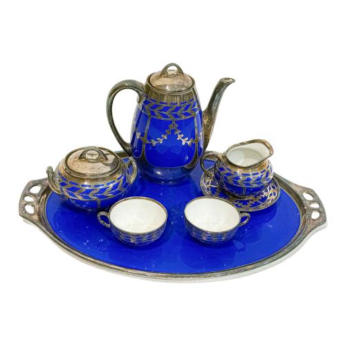 JUEGO DE CAFÉ DE PORCELANA ALEMANA PRIMER TERCIO S. XX 