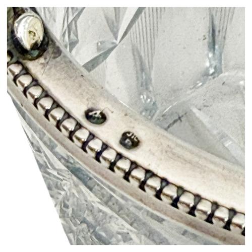 DOS CUBITERAS DE CRISTAL Y PLATA DE MEDIADOS DE S. XX
