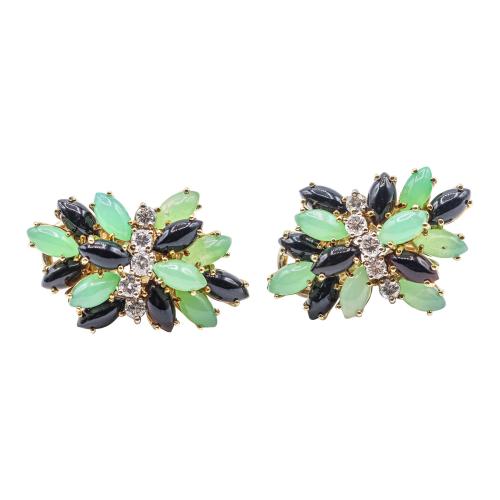 PENDIENTES ROSETONES CON BRILLANTES