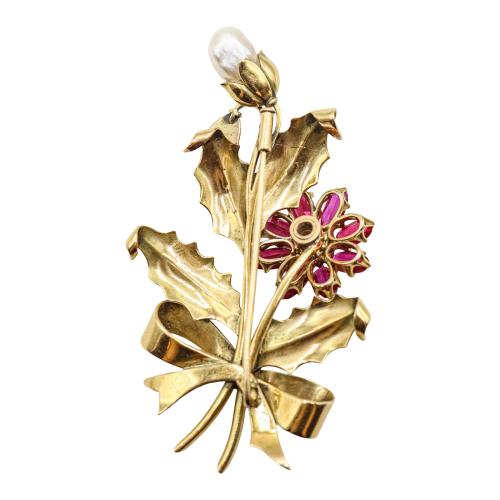BROCHE FLORAL DE LOS AÑOS 40