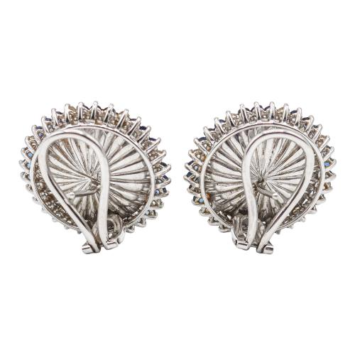 PENDIENTES CON PERLAS, DIAMANTES Y ZAFIROS