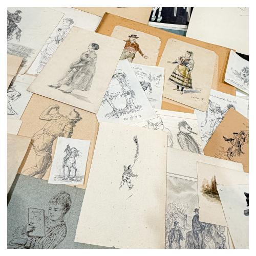 CARPETA CON COLECCIÓN DE DIBUJOS 
