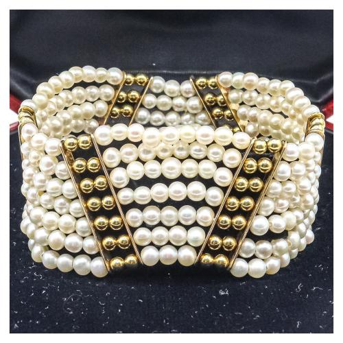 PULSERA ANCHA DE PERLAS CULTIVADAS