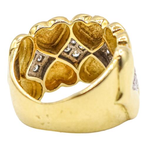 ANILLO CORAZONES CON BRILLANTES