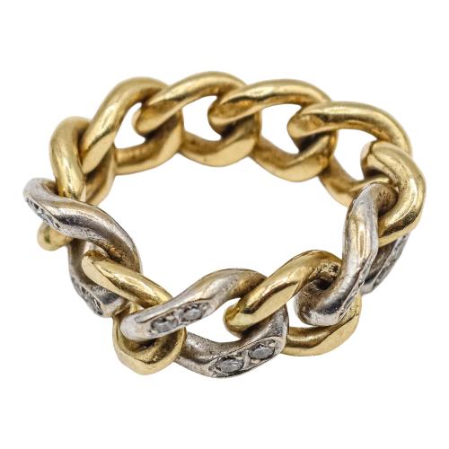 ANILLO CADENA CON BRILLANTES