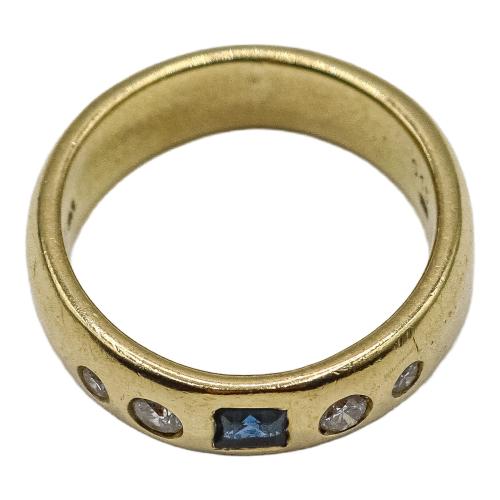 ANILLO CON BRILLANTES Y ZAFIRO