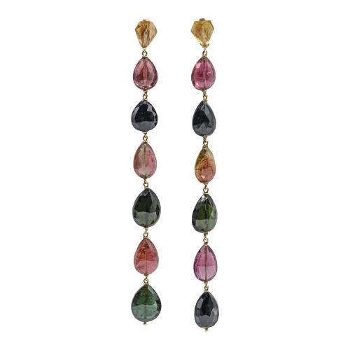 PENDIENTES LARGOS CON TURMALINAS