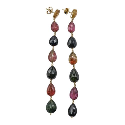PENDIENTES LARGOS CON TURMALINAS