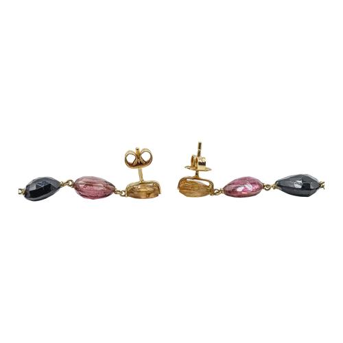 PENDIENTES LARGOS CON TURMALINAS