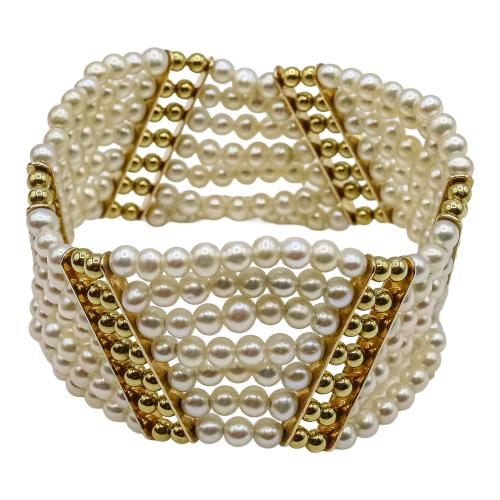 PULSERA ANCHA DE PERLAS CULTIVADAS