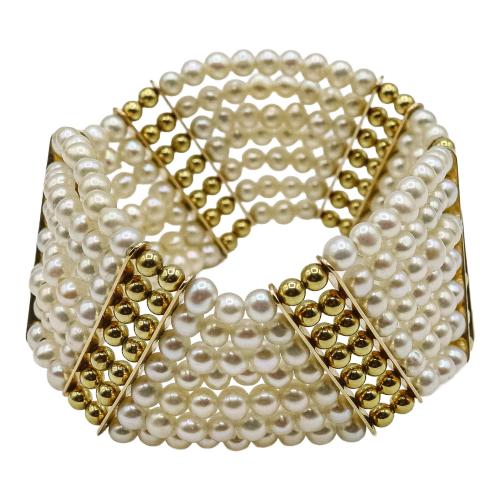 PULSERA ANCHA DE PERLAS CULTIVADAS