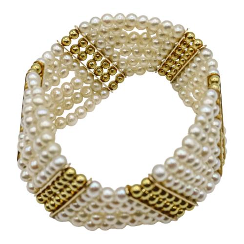PULSERA ANCHA DE PERLAS CULTIVADAS
