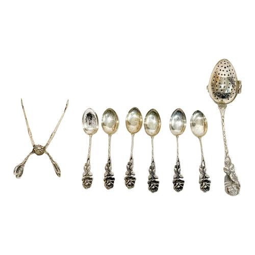 CONJUNTO DE PIEZAS DE PLATA DE MEDIADOS DE SIGLO XX