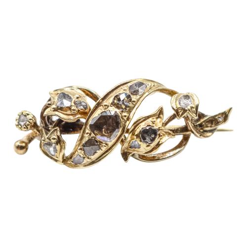 BROCHE CON DIAMANTES DEL S.XIX