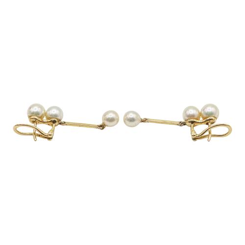 PENDIENTES LARGOS CON PERLAS DE LOS AÑOS 70