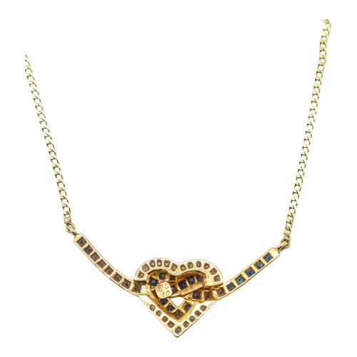 GARGANTILLA CORAZÓN CON DIAMANTES Y ZAFIROS