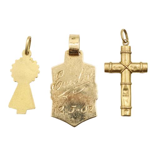 MEDALLAS DEVOCIONALES Y CRUZ COLGANTE