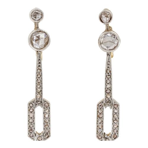 PENDIENTES LARGOS CON DIAMANTES, DE LOS AÑOS 20-30