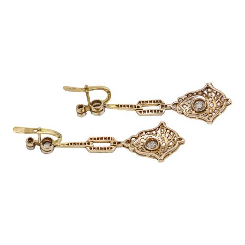 PENDIENTES LARGOS CON DIAMANTES, DE LOS AÑOS 20-30