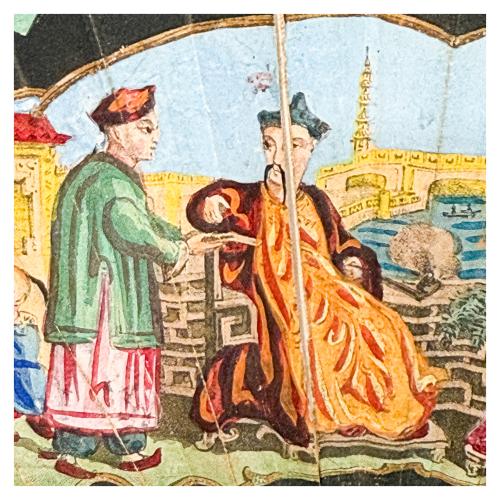ABANICO CON ABANIQUERA DE LA PRIMERA MITAD DEL S.XIX