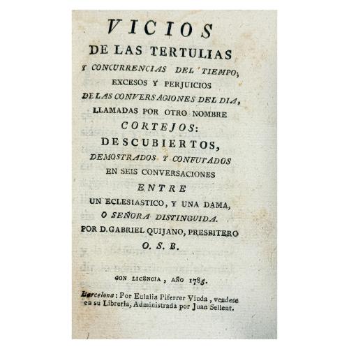 VICIOS DE LAS TERTULIAS Y CONCURRENCIAS DEL TIEMPO