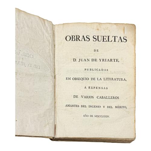 OBRAS SUELTAS DE D. JUAN DE YRIARTE 