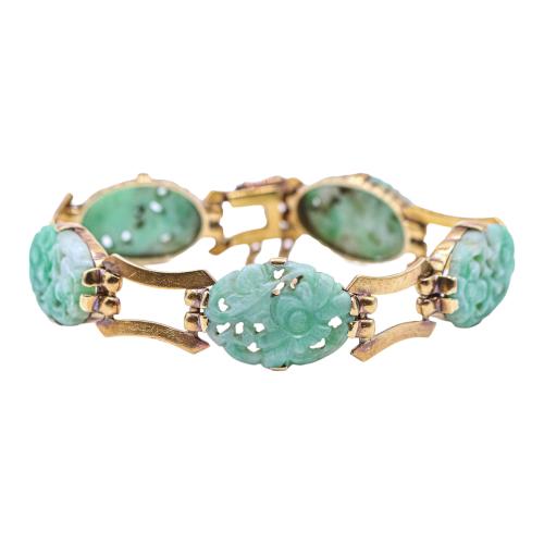 PULSERA CON JADE DE LOS AÑOS 40