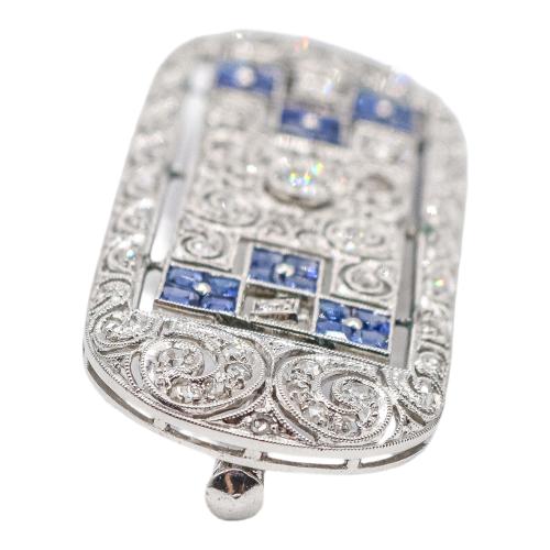 BROCHE CON DIAMANTES DE MEDIADOS S.XX