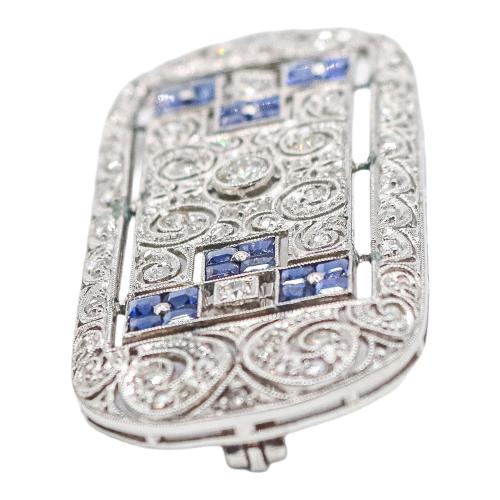 BROCHE CON DIAMANTES DE MEDIADOS S.XX