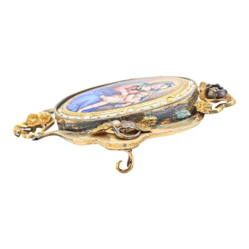 BROCHE DEVOCIONAL CON ESMALTES DEL S.XIX