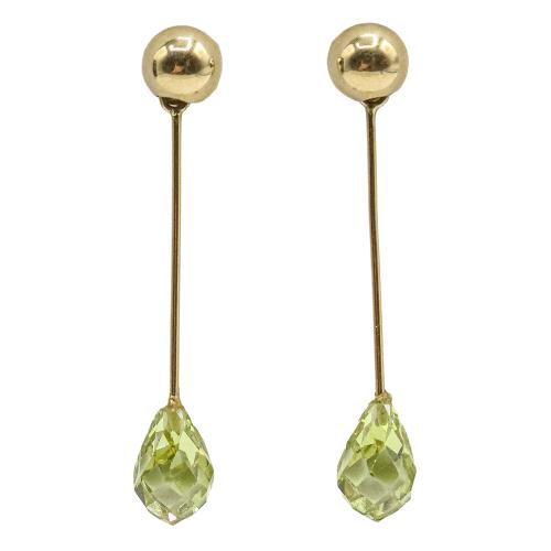PENDIENTES LARGOS CON CIRCONITAS VERDES