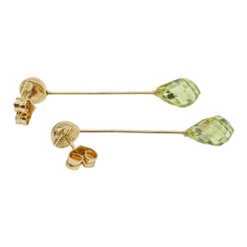 PENDIENTES LARGOS CON CIRCONITAS VERDES