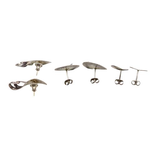 TRES PARES DE PENDIENTES DE PLATA