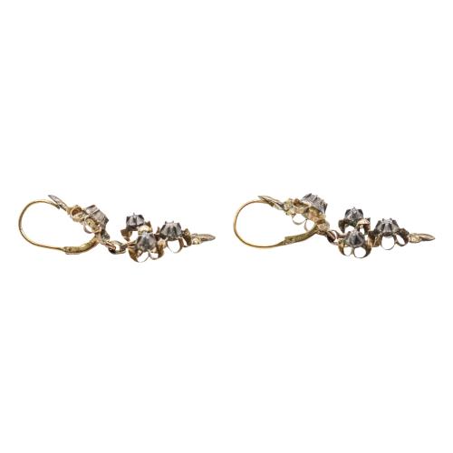 PENDIENTES CON DIAMANTES SIGLO XIX