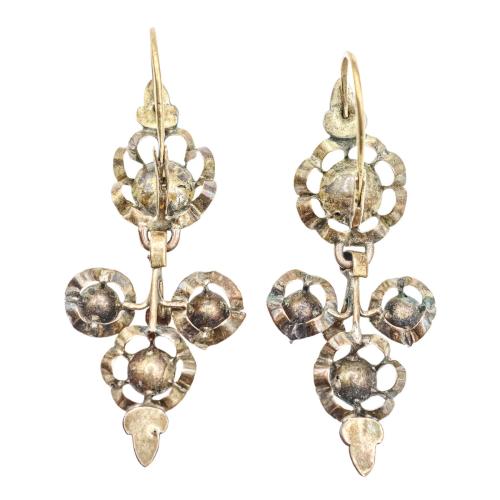 PENDIENTES CON DIAMANTES SIGLO XIX