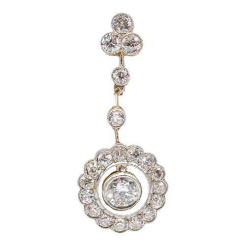 PENDIENTES LARGOS CON DIAMANTES DE PPS. DEL S.XX